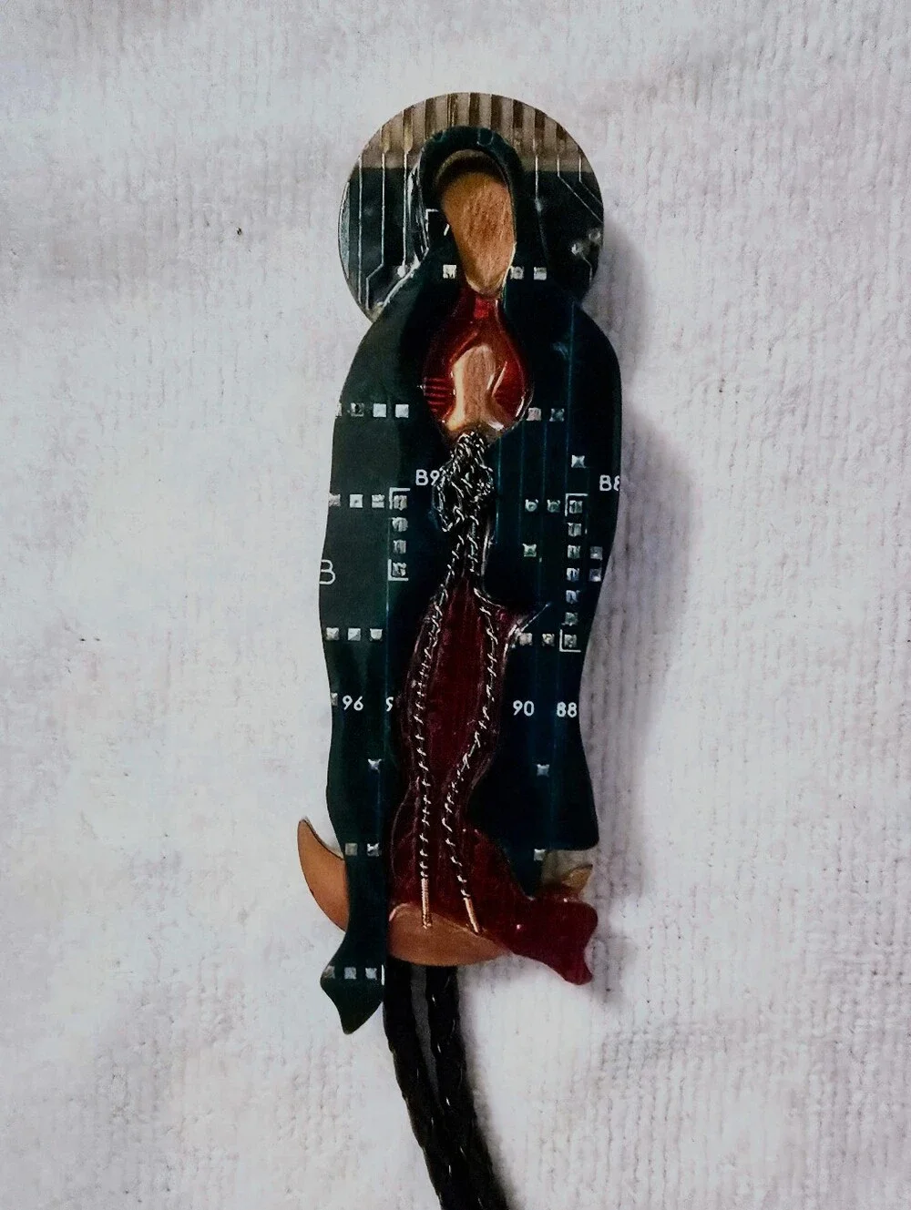 THE VIRGIN OF THE CIRCUIT — ONE OF ONE TECHNO RELIC BOLO TIE